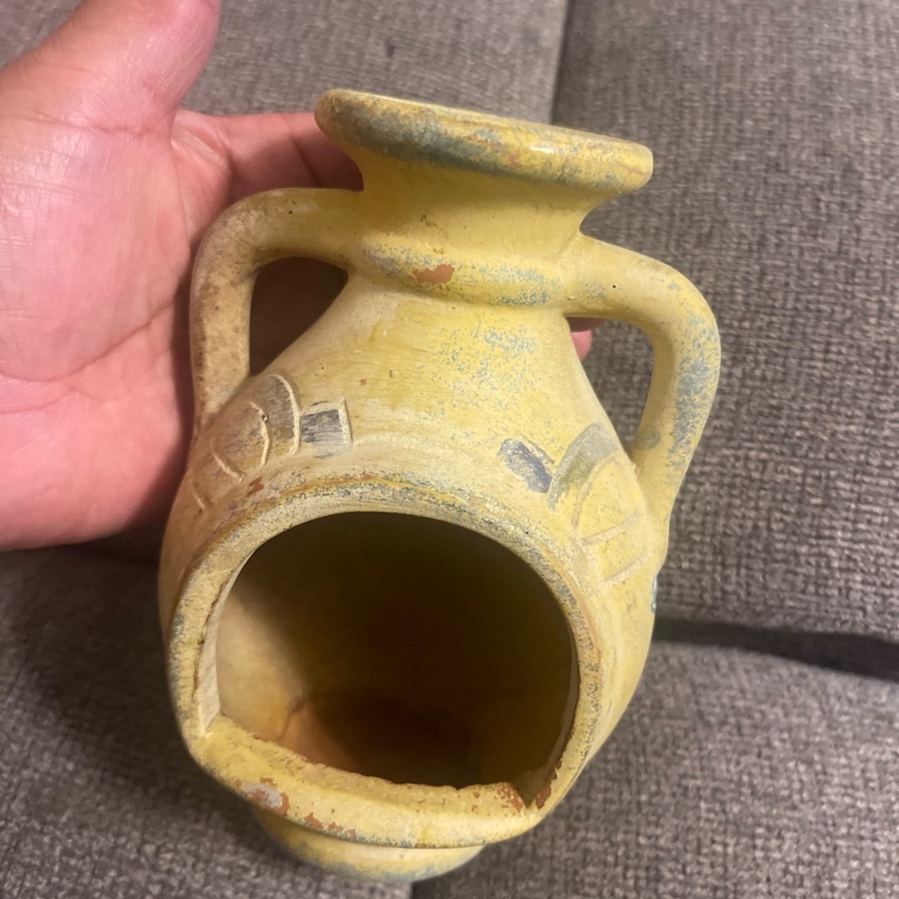 Vintage Handmade Stoneware Clay
Tabletop Chimney Incense Tea Light
Holder